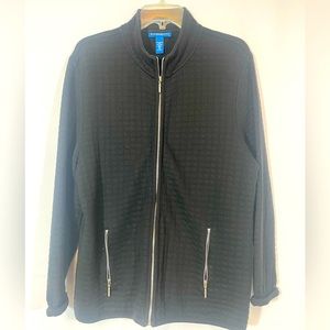 Karen scott Black zipper fleece jacket Size XL